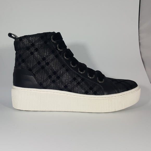THE FLEXX Shoes - The Flexx Black Leather with Black Plaid High Top